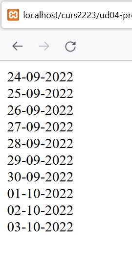 Iterating dates with for