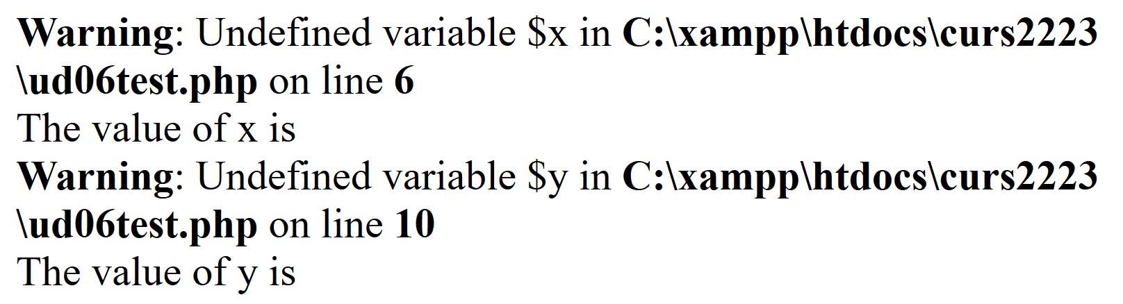 Variables scope
